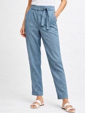 Vince Blue Belted Tapered Pants - Medium RN#106730